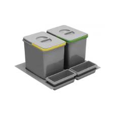 Cos gunoi selectiv MULTINO, 800 mm, 2X15L+2X7L + 3 tavi