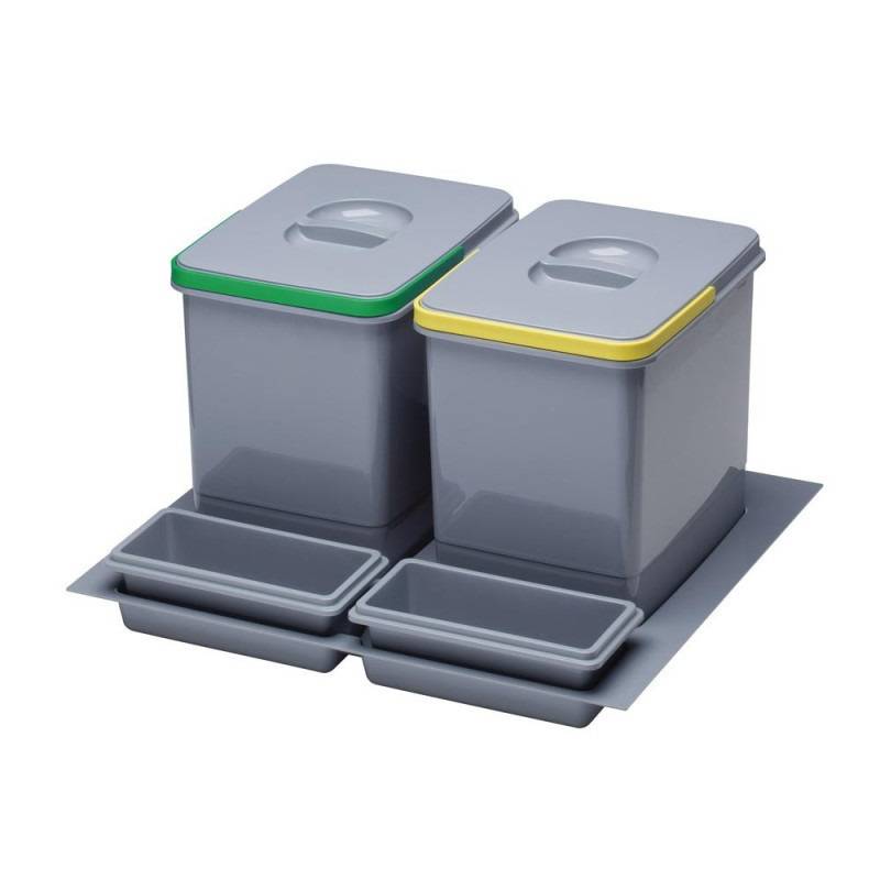 Cos gunoi selectiv 2X12L + 2 tavi corp 600 Hafele pentru casa si proiecte eficiente
