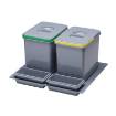 Cos gunoi selectiv 2X12L + 2 tavi corp 600 Hafele
