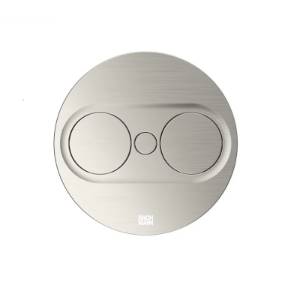 Priza TWIST 2 Inox rotunda cu capac rotativ dubla 230 V