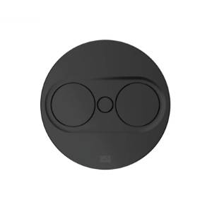 Priza TWIST 2 Negru mat rotunda cu capac rotativ dubla 230 V