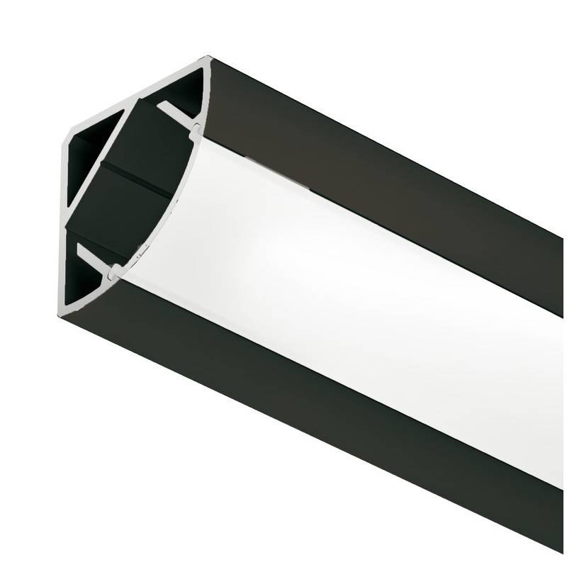 Profil banda LED de colt Negru mat 2.5m Hafele pentru casa si proiecte eficiente