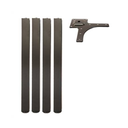 Picior pentru masa, patrat 50x50, inaltime H710 mm, finisaj negru, set 4 bucati