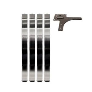 Picior pentru masa, patrat 50x50, inaltime H710 mm, finisaj crom, set 4 bucati
