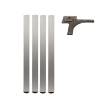 Picior pentru masa, patrat 50x50, inaltime H710 mm, finisaj aluminiu, set 4 bucati