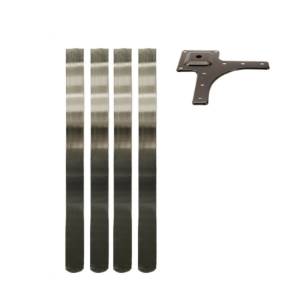 Picior pentru masa, patrat 50x50, inaltime H710 mm, finisaj inox, set 4 bucati