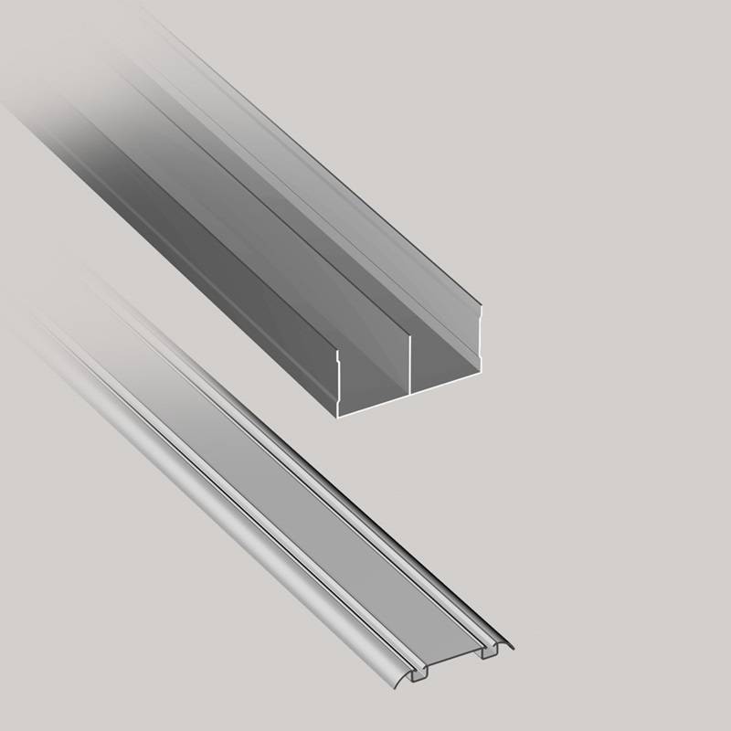 KIT sine pentru dressing, dubla, DECO, finisaj aluminiu, 3 metri