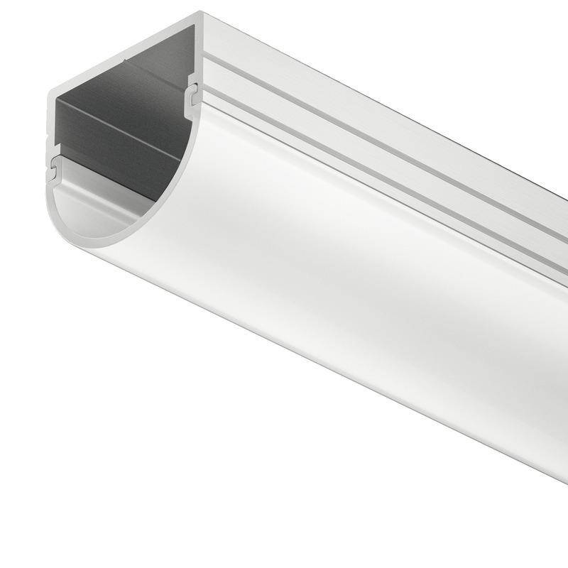 Profil banda LED aplicat Aluminiu difuzor semirotund 2.5m Hafele pentru casa si proiecte eficiente