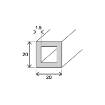 Profil rectangular aluminiu 20x20 negru 3m 2
