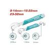 Set chei universale1 x cheie dubla(9-14mm, 15-22mm) + 1 x cheie simpla (23-32mm) Total