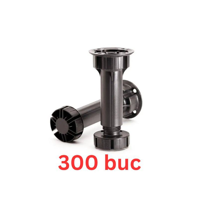 Pachet picioare bucatarie H120 negru 300 bucati HAFELE pentru casa si proiecte eficiente