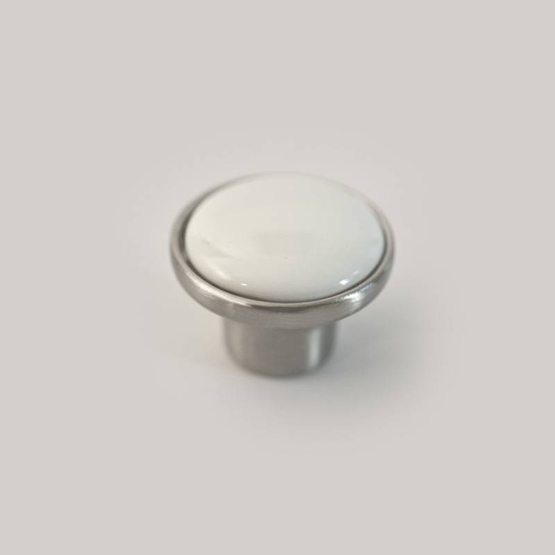 BOX Buton mobilier CS8904 Inox-Ceramica Alb pentru casa si proiecte eficiente