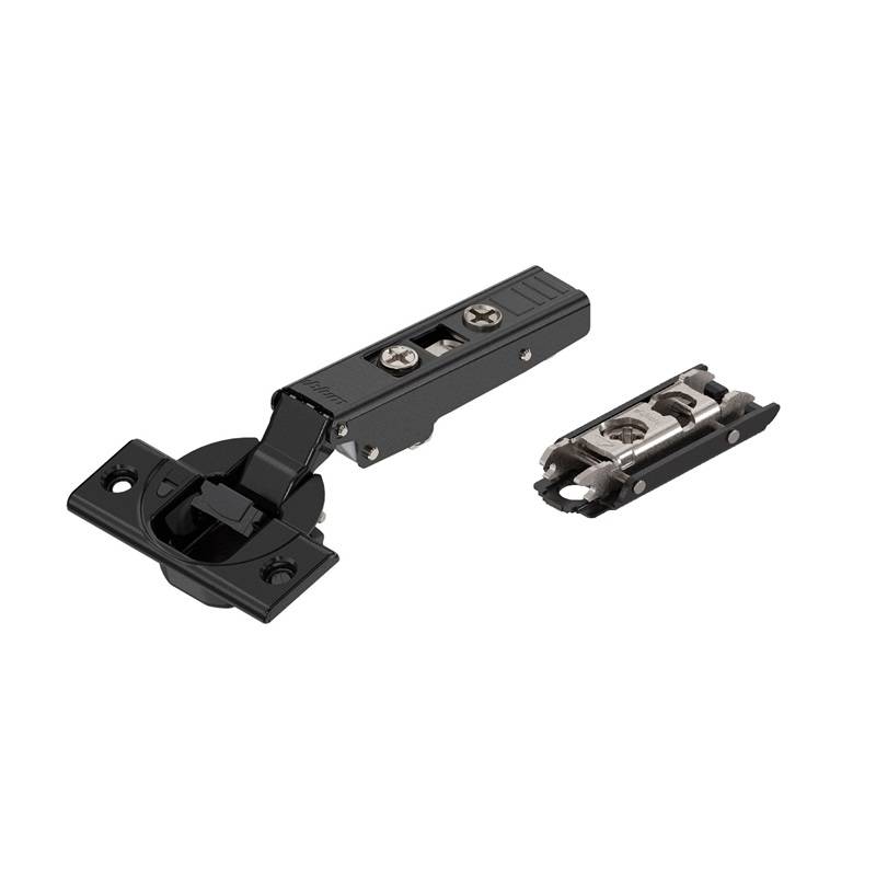 Balama clip-top aplicata, 110 grade, blumotion integrat, placuta dreapta, neagra, Blum pentru casa si proiecte eficiente
