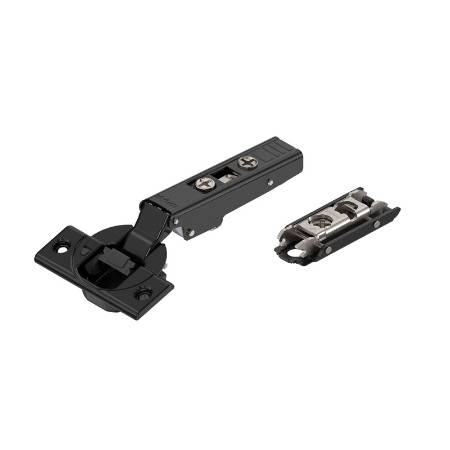 Balama clip-top aplicata, 110 grade, blumotion integrat, placuta dreapta, neagra, Blum