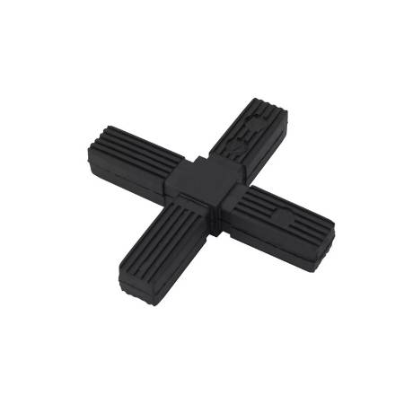 Conector imbinare 4 laturi (+) PVC 20x20 negru