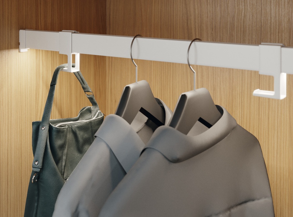 Bara haine Dresscode, cu profil led, banda silicon antizgariere, Antracit, RAL 7022, 2.5 metri, Hafele 3