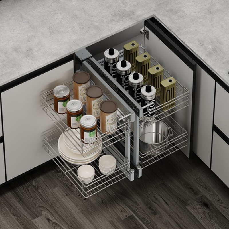 Sistem extratibil Magic Corner, pentru corp 900 mm, deschidere stanga, amortizare, Hafele 2
