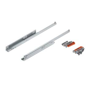 Glisiera TANDEM 400mm, extractie partiala, tip-on, cuplaje incluse, Blum