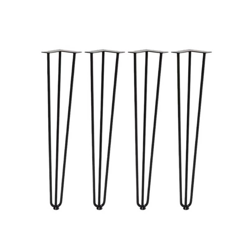 Picior pentru masa, stil decorativ-industial, inaltime 710, finisaj negru, set 4 bucati