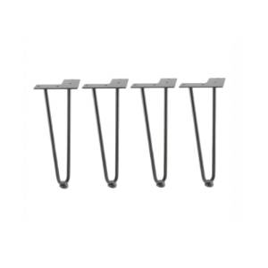 Picior pentru masuta de cafea, decorativ-industial, H406, negru, set 4 bucati