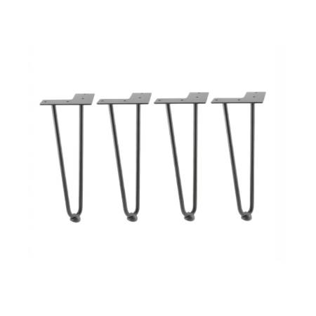 Picior pentru masuta de cafea, decorativ-industial, H406, negru, set 4 bucati