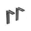 Set 2 console metalice, pentru polita din lemn sau pal, 120mm, cu masca din plastic, neagra