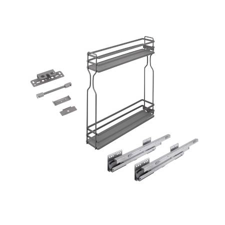 Cos Jolly pentru corp 150mm, glisiera ascunsa, separatoare sticle, gri antracit, Strong