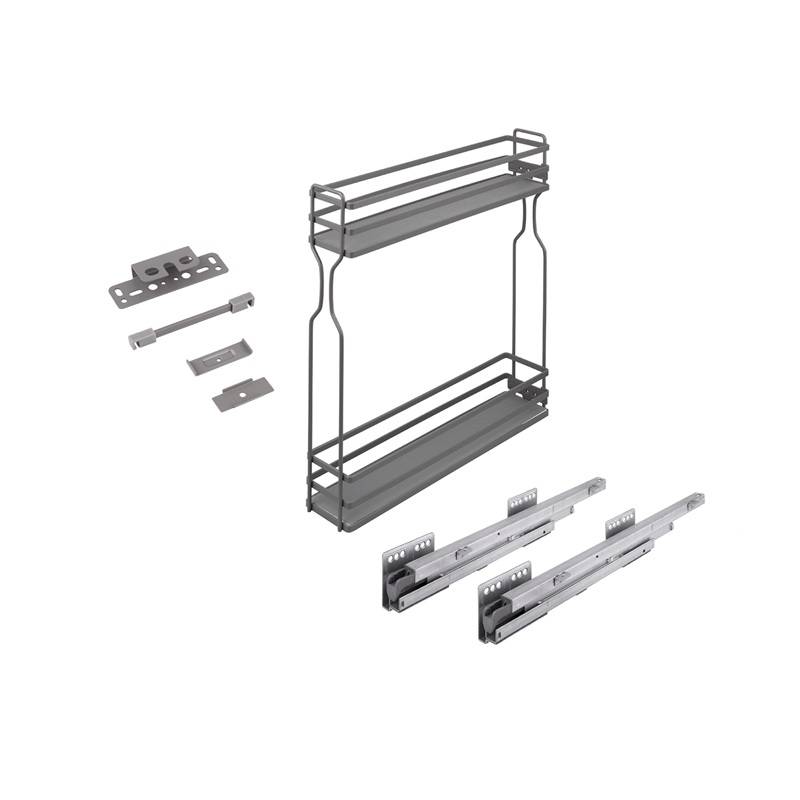 Cos Jolly pentru corp 200mm, glisiera ascunsa, separatoare sticle, gri antracit,