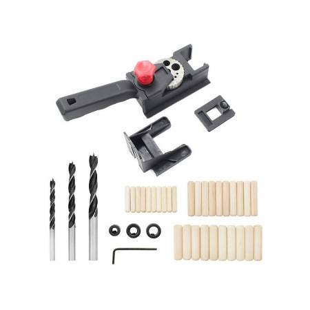 Set sablon de Găurire Lemn – 39 Piese, burghie + cepi, găuri Precise DIY