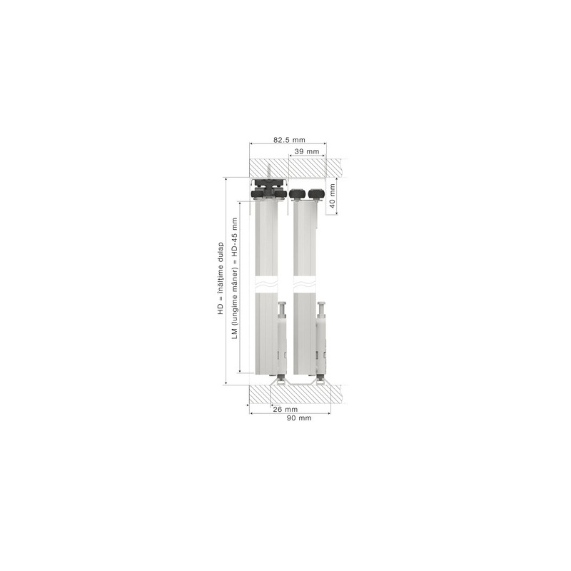 Profil tip maner ADOOR EASY U-18 Antracit 2.7m 2