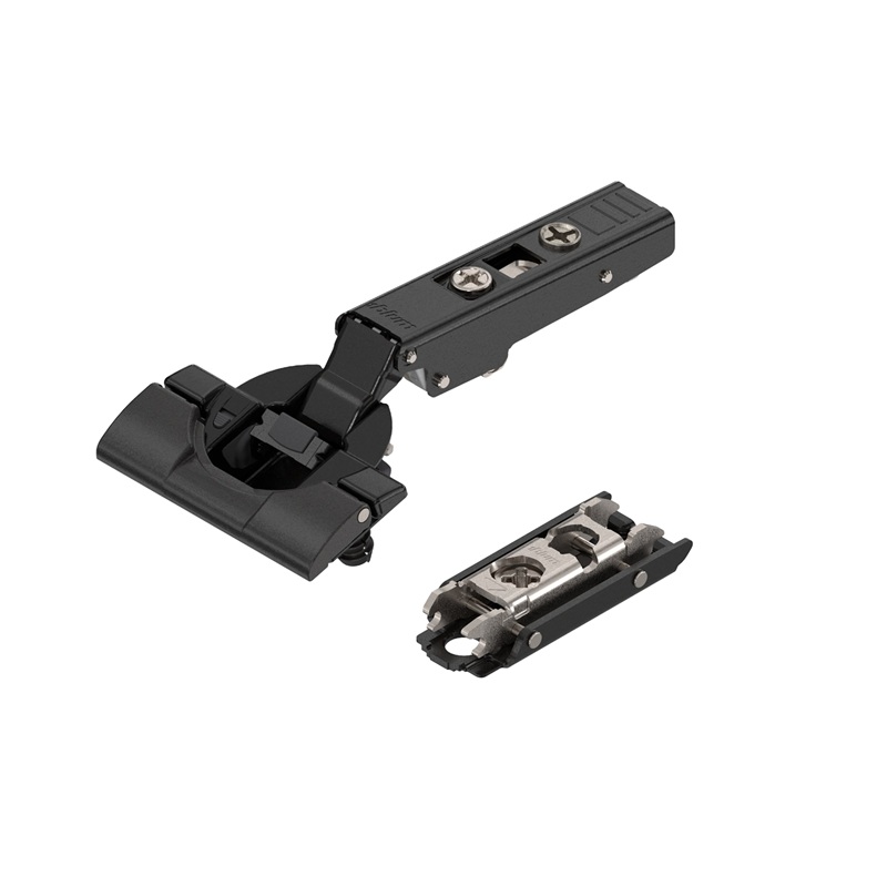 Balama clip top 110 grade, aplicata, diblu inserta, blumotion, placuta dreapta, Neagru Onix, Blum