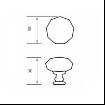 Buton mobilier, cristal negru, Glam 2