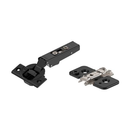 Balama clip top 110°, aplicata, blumotion, placuta 3D, finisaj negru, Blum