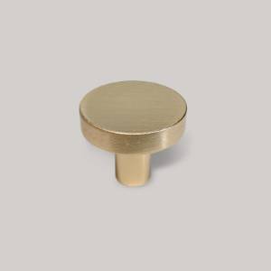 Buton mobilier rotund  1081, metalic, finisaj auriu periat