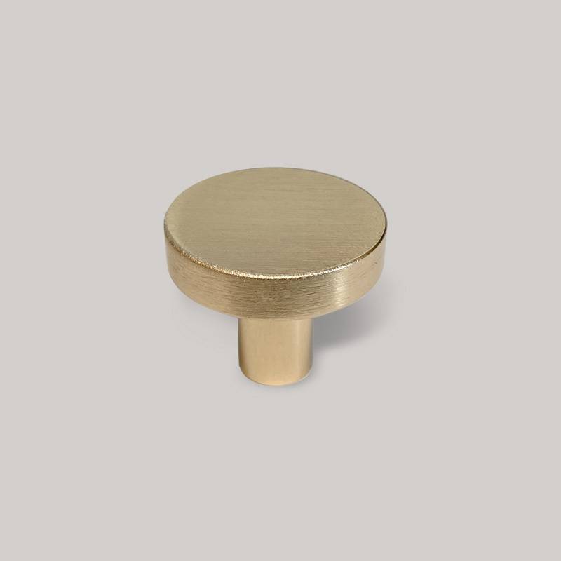 Buton mobilier rotund 1081, metalic, finisaj auriu periat pentru casa si proiecte eficiente