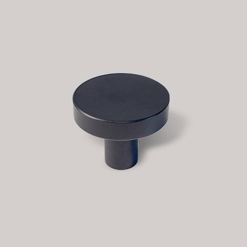 Buton mobilier rotund 1081, metalic, finisaj negru mat pentru casa si proiecte eficiente