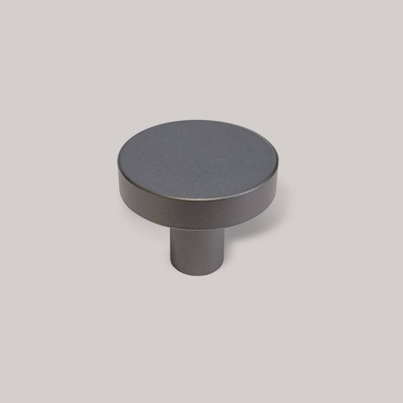 Buton mobilier rotund 1081, metalic, finisaj gri titan pentru casa si proiecte eficiente