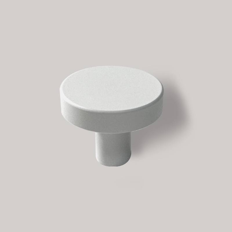 Buton mobilier rotund 1081, metalic, finisaj alb mat pentru casa si proiecte eficiente