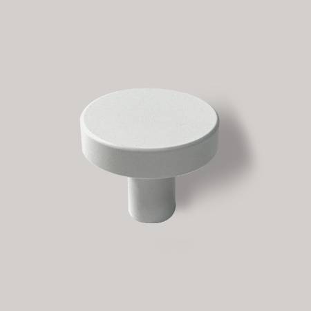 Buton mobilier rotund 1081, metalic, finisaj alb mat