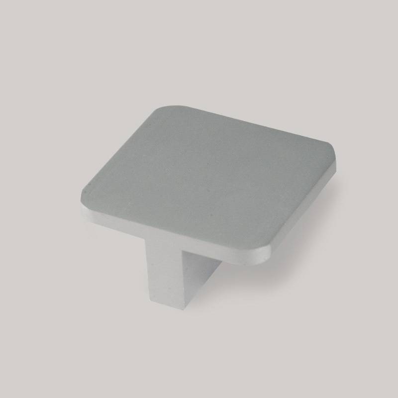 Buton mobilier patrat 718, 40x40, finisaj aluminiu pentru casa si proiecte eficiente