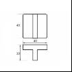 Buton mobilier patrat 718, 40x40, finisaj aluminiu 2