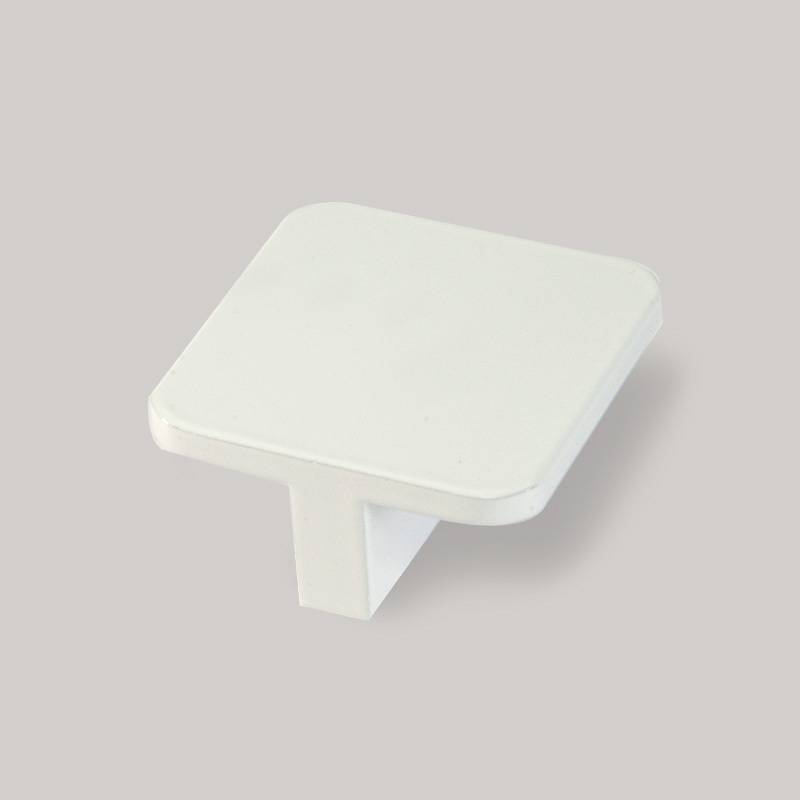 Buton mobilier patrat 718, 40x40, finisaj alb pentru casa si proiecte eficiente