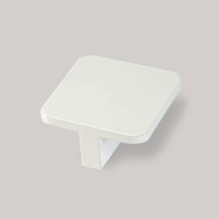Buton mobilier patrat 718, 40x40, finisaj alb