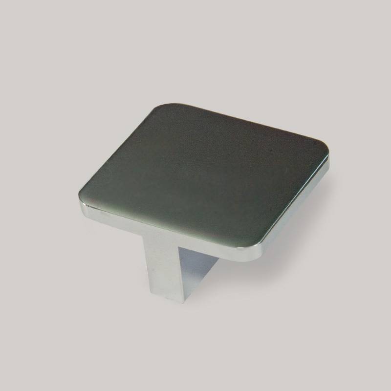 Buton mobilier patrat 718, 40x40, finisaj crom pentru casa si proiecte eficiente