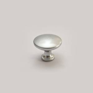 Buton mobilier rotund 315-26, FI 32, metalic, finisaj aluminiu