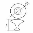 Buton mobilier rotund 315-26, FI 32, metalic, finisaj aluminiu 2