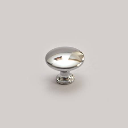 Buton mobilier rotund 315-26, FI 32, metalic, finisaj crom