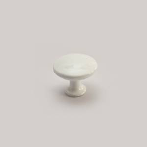 Buton mobilier rotund 315-26, FI 32, metalic, finisaj alb