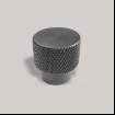 Buton mobilier cilindric Ergo, striat, metalic, finisaj gri