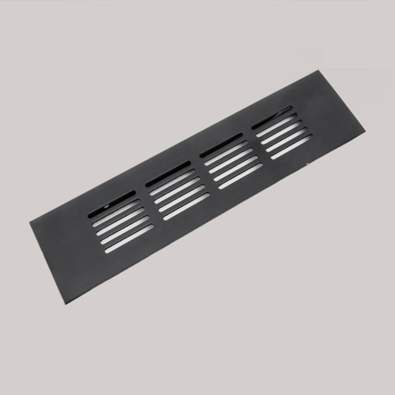 Grila de aerisire eco din aluminiu, 800 x 80, finisaj negru mat pentru casa si proiecte eficiente